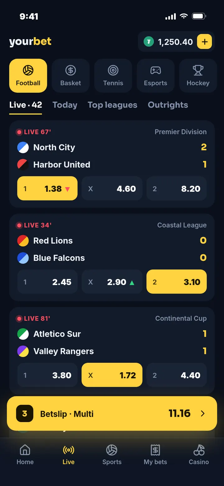 Mobile live sportsbook
