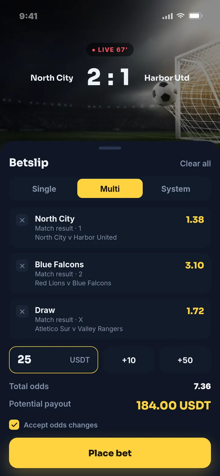 Mobile sportsbook betslip